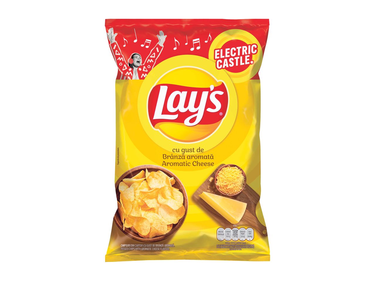 Punga de chipsuri Lay's cu aromă de brânză.