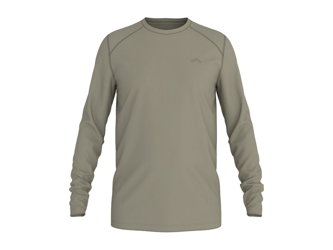 Men's long-sleeved functional shirt in olive green