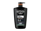 L'Oréal Men Expert Pure Carbon 5-in-1 Total Clean Carbon Shower, XXL size, in a 100% recycled plastic bottle.