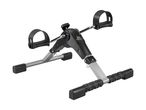 Black and silver mini exercise bike with pedals and a digital display.