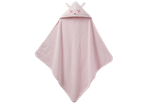 Lupilu babydoek met capuchon in het roze met een schattig dierengezichtje.