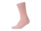 Single light pink sock with a ribbed cuff, shown on a white background.