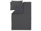 LIVARNO home Microfibre Sateen Duvet Cover Set in dark gray with a subtle pattern
