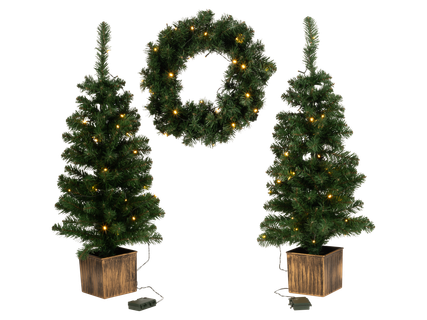 LIVARNO home LED Ziemassvētku eglītes un adventes vainags