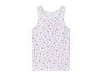 White children's tank top with a red heart pattern