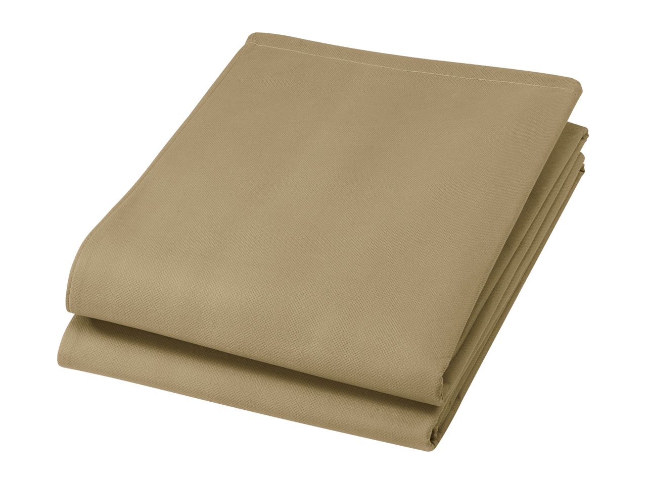 Folded beige garden furniture cover