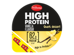 Sobremesa de quark Milbona com sabor a baunilha, rica em proteínas.