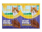 Two packs of Coshida adult cat treats: 10 poultry & liver sticks.
