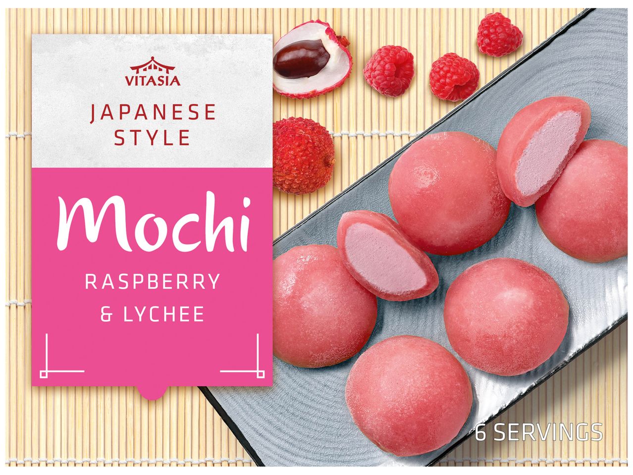 Mochi japonais à la framboise et au litchi de la marque Great Value.