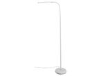 Lampada da terra bianca a collo di cigno con luce LED integrata.