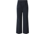 Dark blue kids' trousers with a flat front and belt loops.