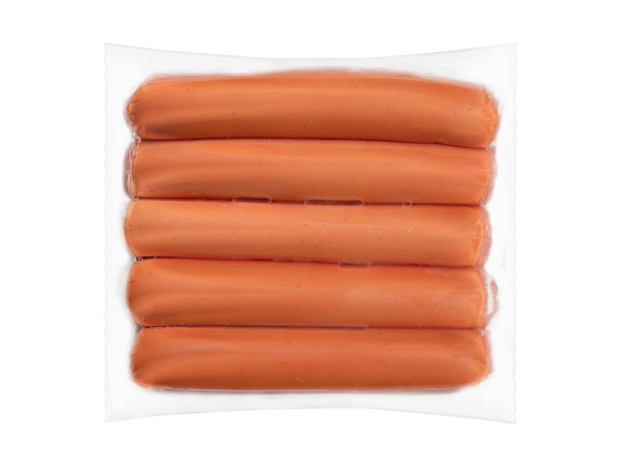 Kis kolbászok műanyag csomagolásban.