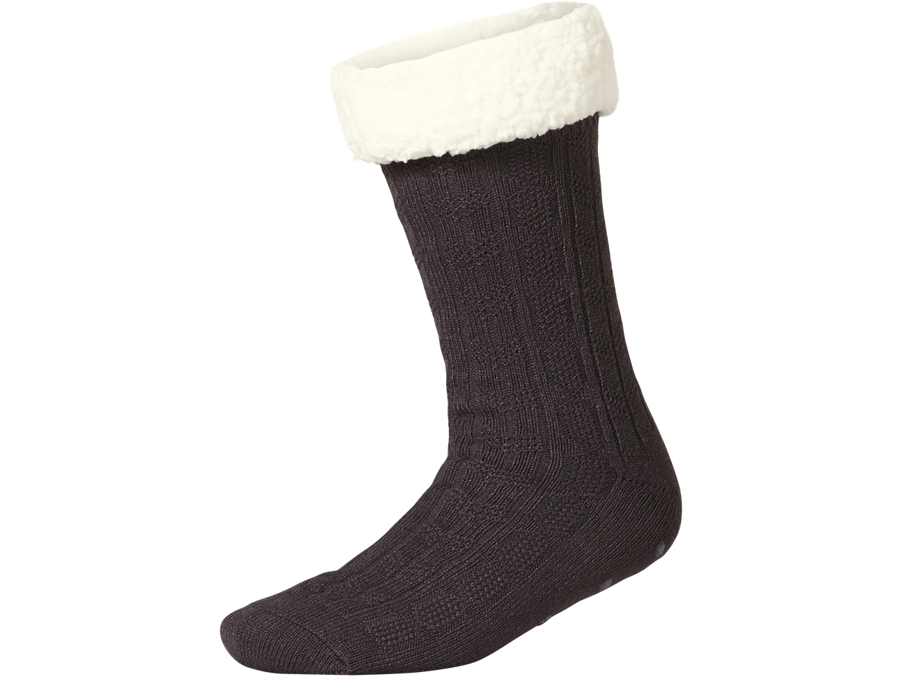 Melna Esmara mājas zeķe ar baltu plīša aproci