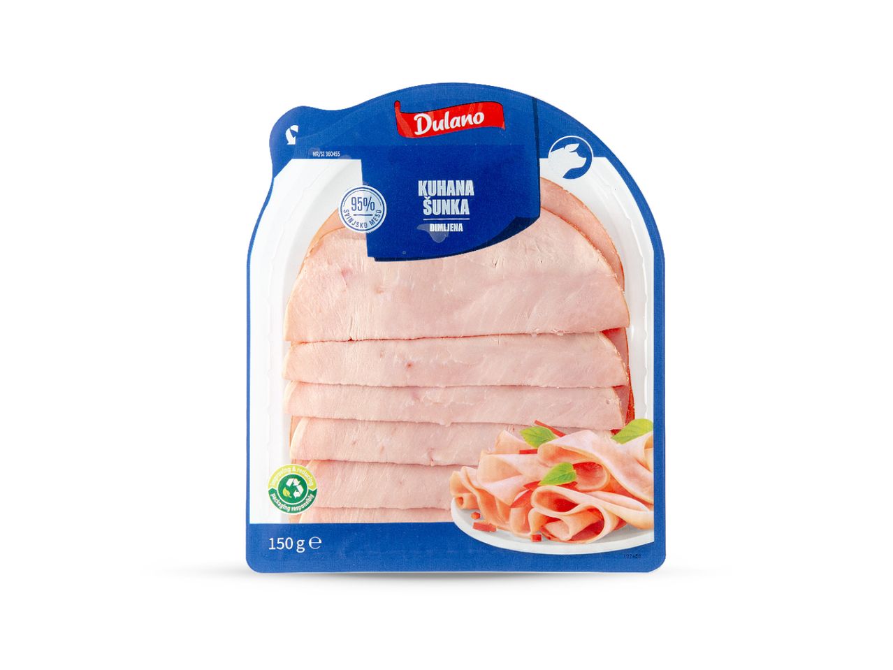 Dulano Kuhana šunka, dimljena, 150g