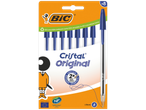 Pachet de 8 pixuri albastre BIC Cristal Original, 1.0 mm, cu carton 100% reciclabil.