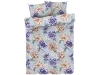 Set de lenjerie de pat cu flori, cu cearșaf, fețe de pernă și husă de pernă lungă.