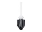 A black and white plastic enema tip.