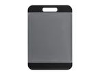 Grey and black plastic cutting board with handle