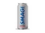 En hvid dåse med 'SMAG! ENERGY DRINK COLA ZERO' skrevet på den.