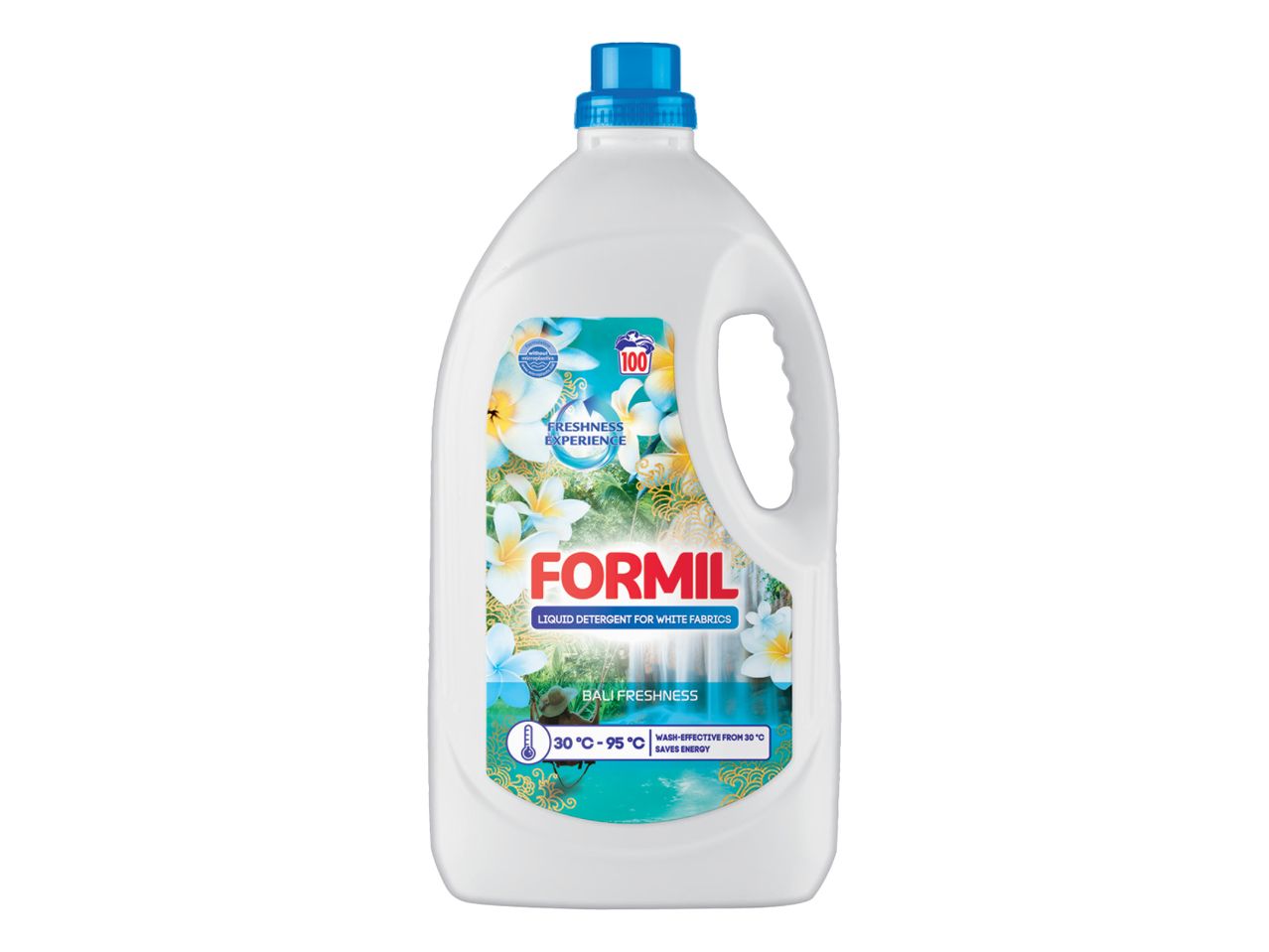 Formil tekoči pralni prašek za belo perilo z vonjem Bali.