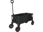 Black folding wagon with telescopic handle.