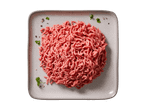 Hackfleisch auf einem grauen Teller, garniert mit Pfefferkörnern und Petersilie.