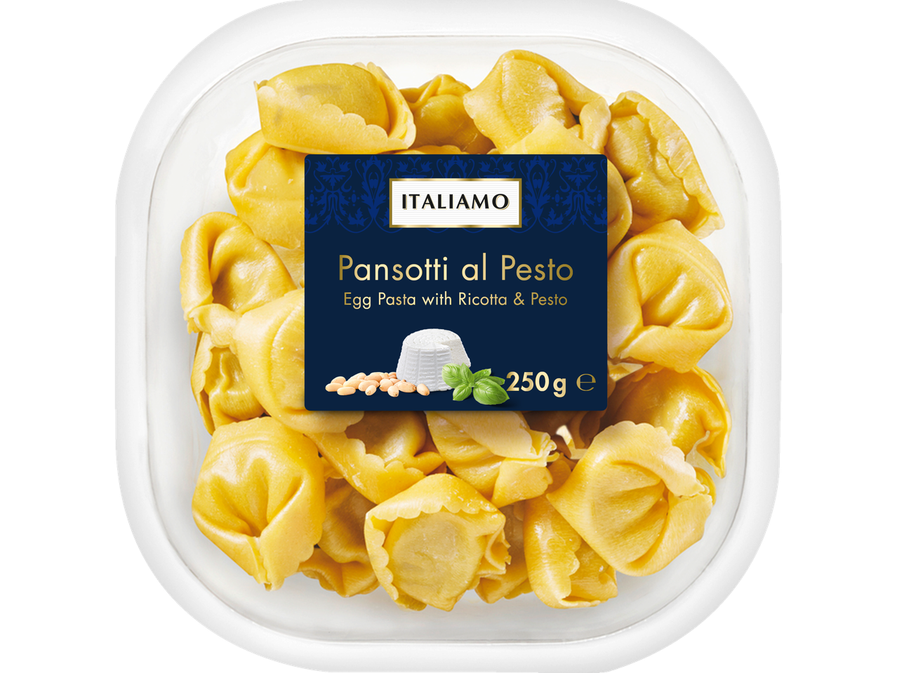 ITALIAMO Pansotti al Pesto: kiaušinių tešla su ricotta ir pesto.