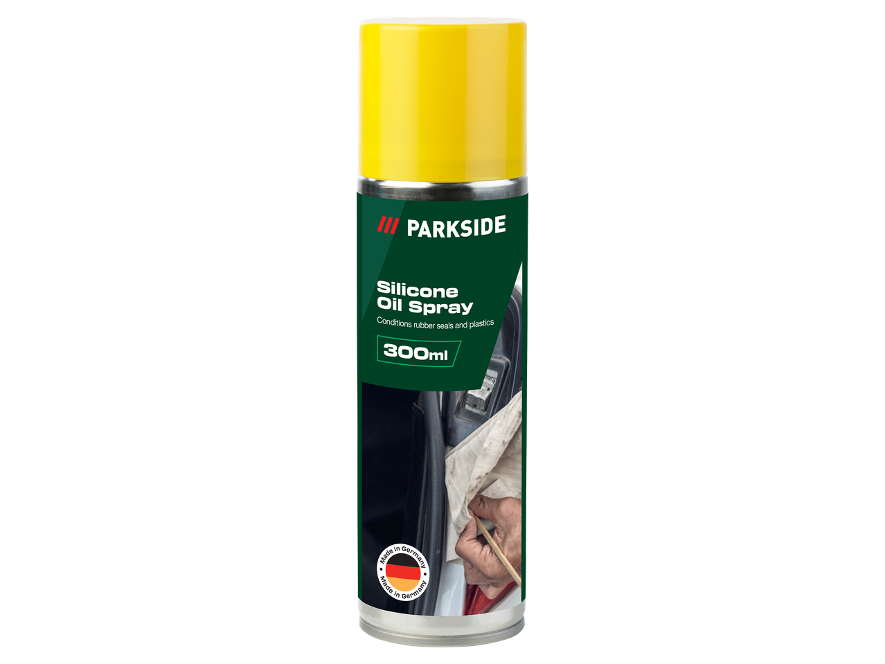300 ml-es szilikon olaj spray gumi és műanyag felületek ápolására.