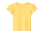 Yellow short-sleeved t-shirt with ruffled sleeves