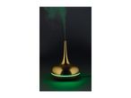 Gold-colored essential oil diffuser with green LED light emitting mist