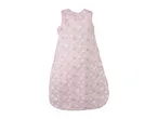 Pink baby sleeping bag with white and darker pink star pattern