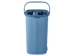 Комплект за почистване W5: Синя правоъгълна кофа с дръжка и вградена цедка.