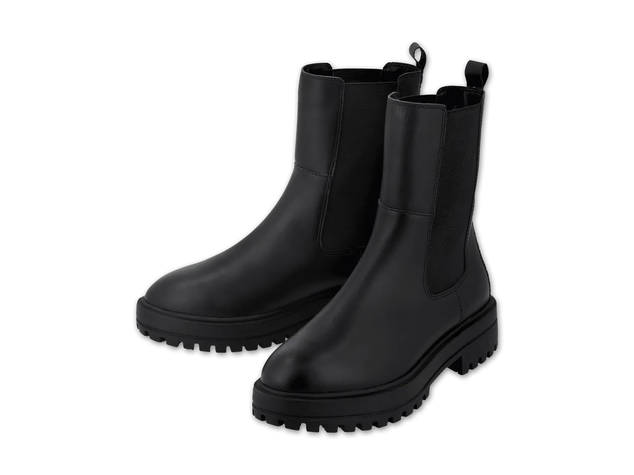 Schwarze Chelsea-Stiefel mit klobiger Sohle