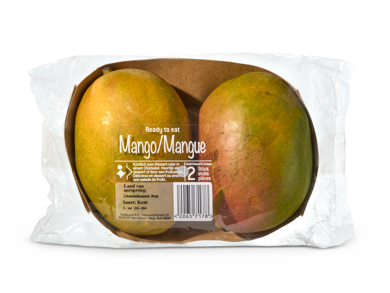 Twee mangos, klaar om te eten.