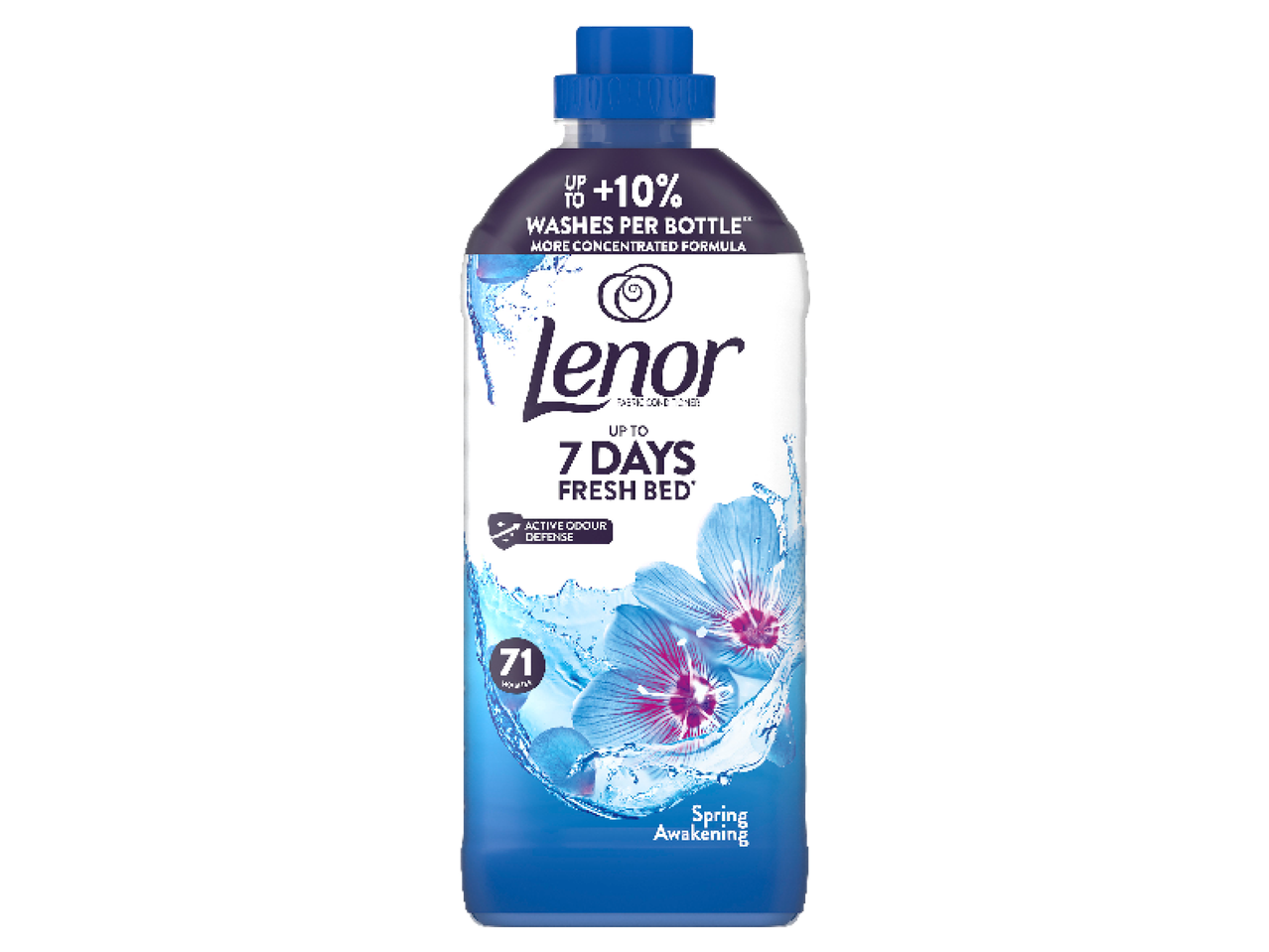 Lenor veļas mīkstinātājs 'Spring Awakening' ar 71 mazgāšanas reizi un 7 dienu svaigumu.
