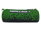Minecraft témájú zöld tolltartó, pixel mintával.