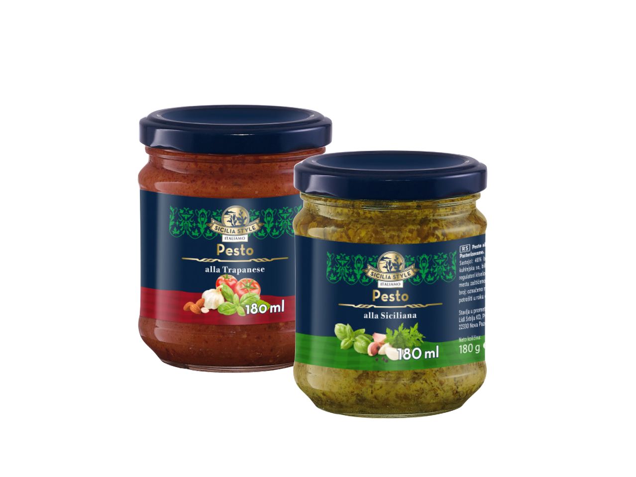 Dve tegle Golosova sosa: paradajz i pesto.