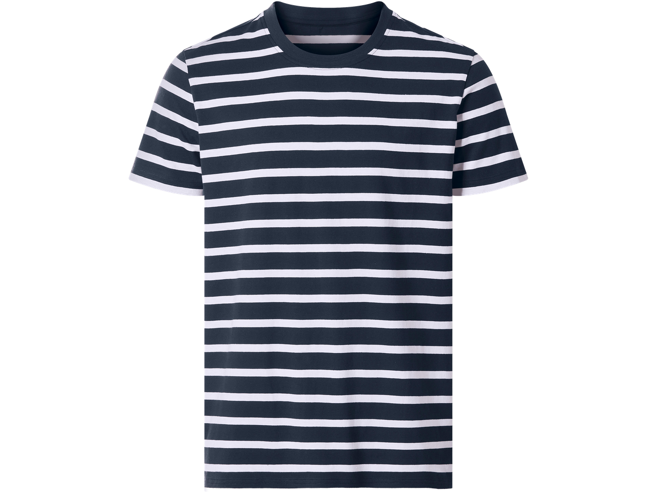 Sötétkék-fehér csíkos rövid ujjú póló