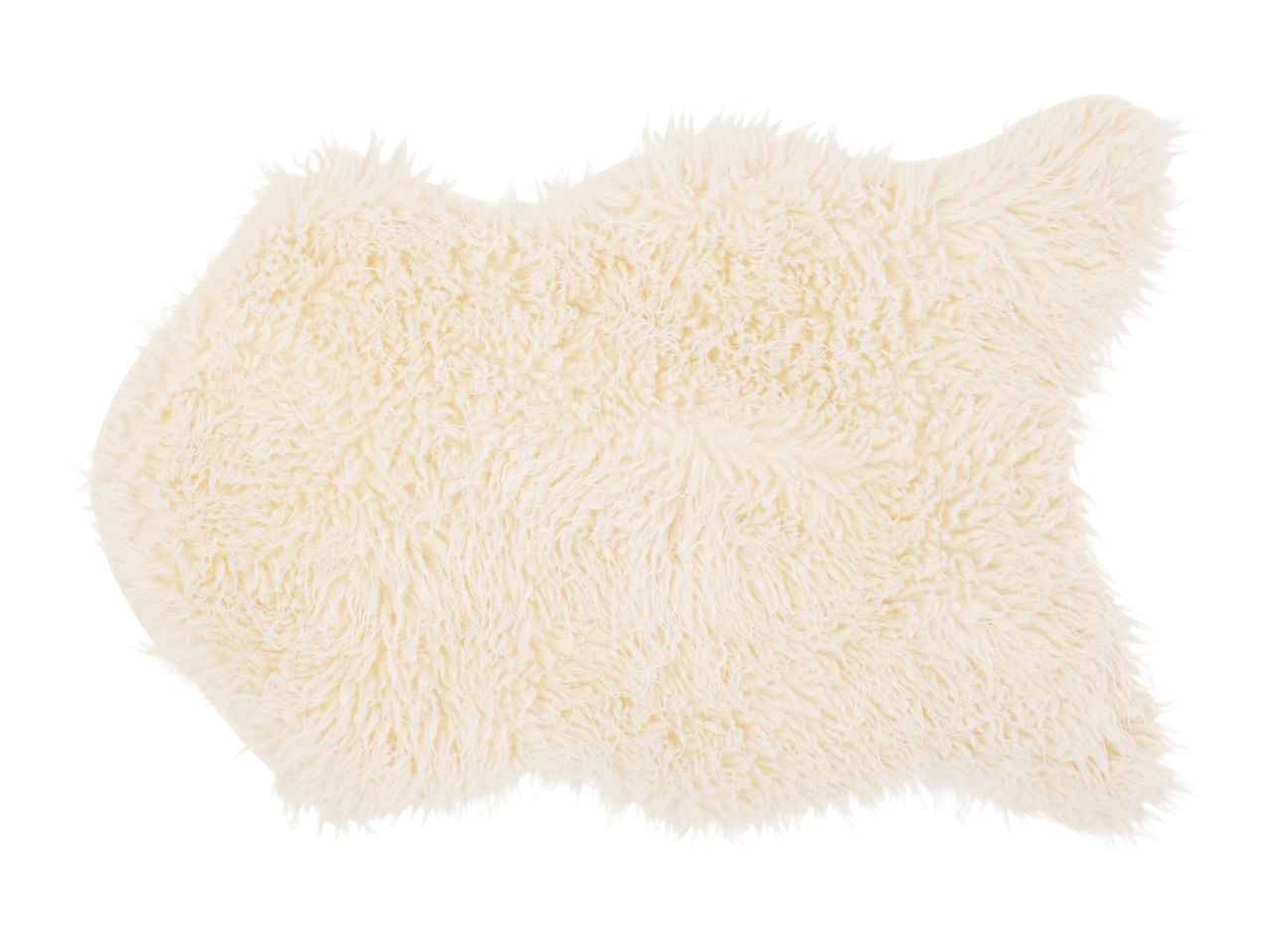 Soft cream-colored faux sheepskin rug