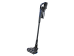 Cordless stick vacuum cleaner with a blue handle and a mop attachment.