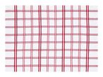 White kitchen towel with a red checkered pattern