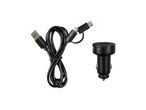 Зарядно устройство с два USB кабела за стойка за смартфон.
