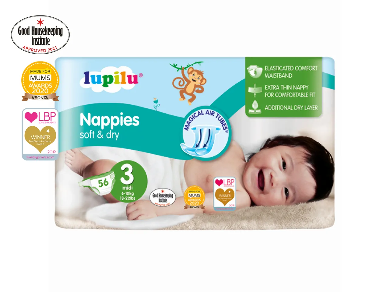 Go to full screen view: Lupilu Size 3 Midi Nappies - Image 1