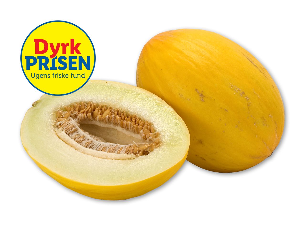 En gul melon halveret, fra Dyrk Prisen.