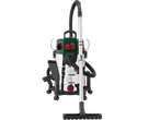 Parkside stainless steel wet and dry vacuum cleaner with various attachments.