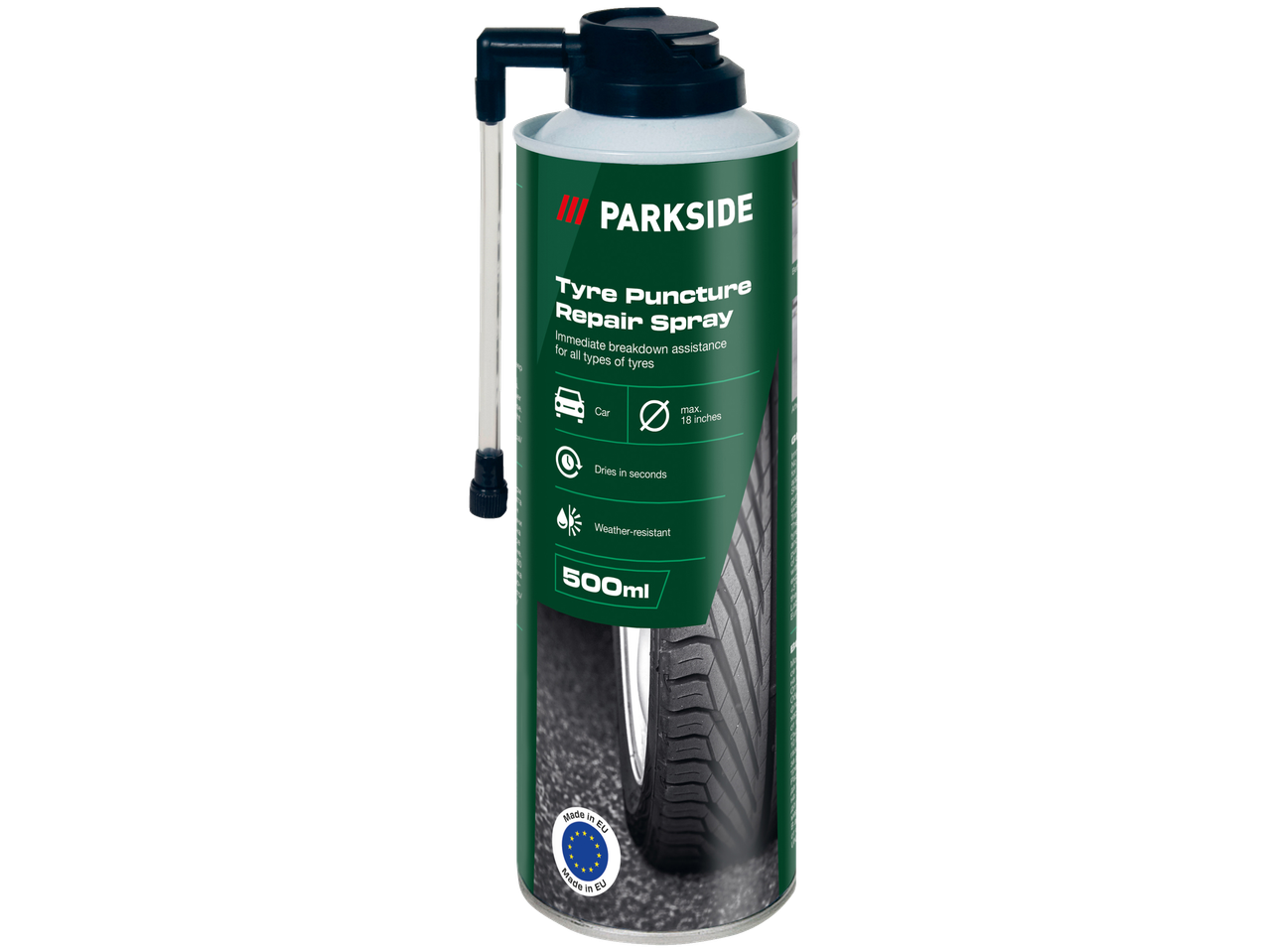 Parkside tyre puncture repair spray for cars.