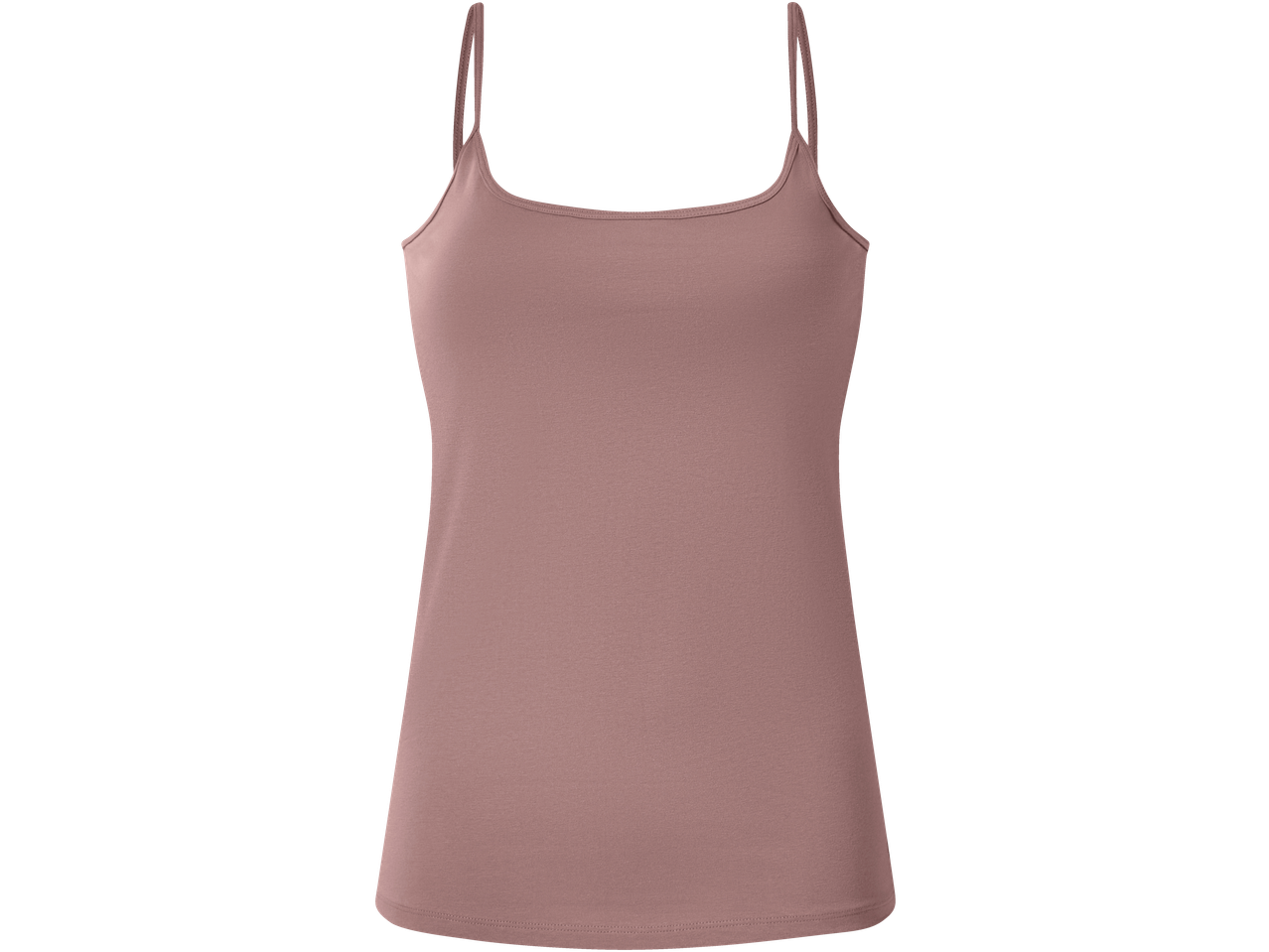Esmara ladies' vest top in a solid dusty rose color with thin straps.
