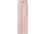 Light pink wide-leg trousers with an elasticated waist and drawstring.