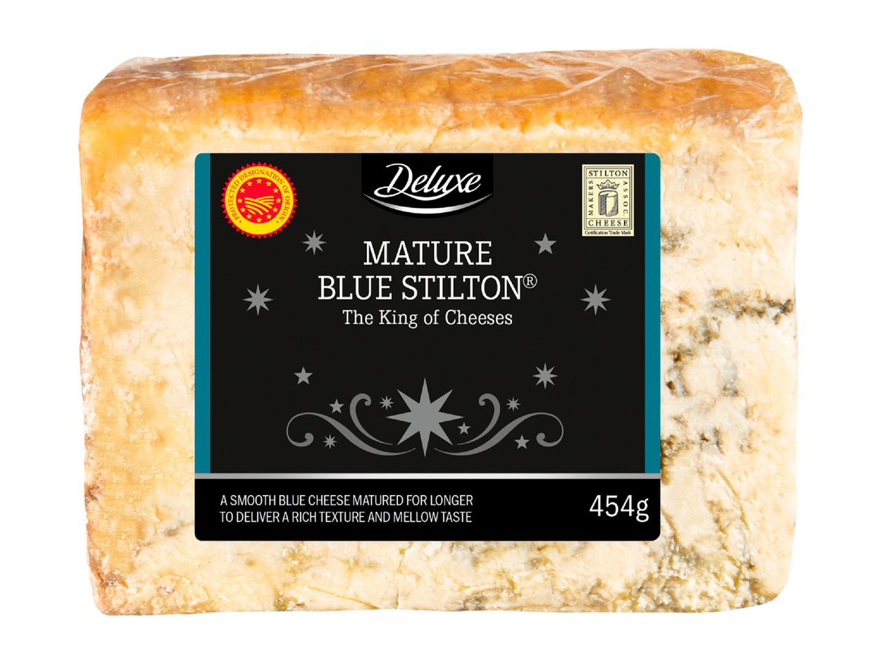 Go to full screen view: Deluxe Mature Blue Stilton Wedge - Image 1