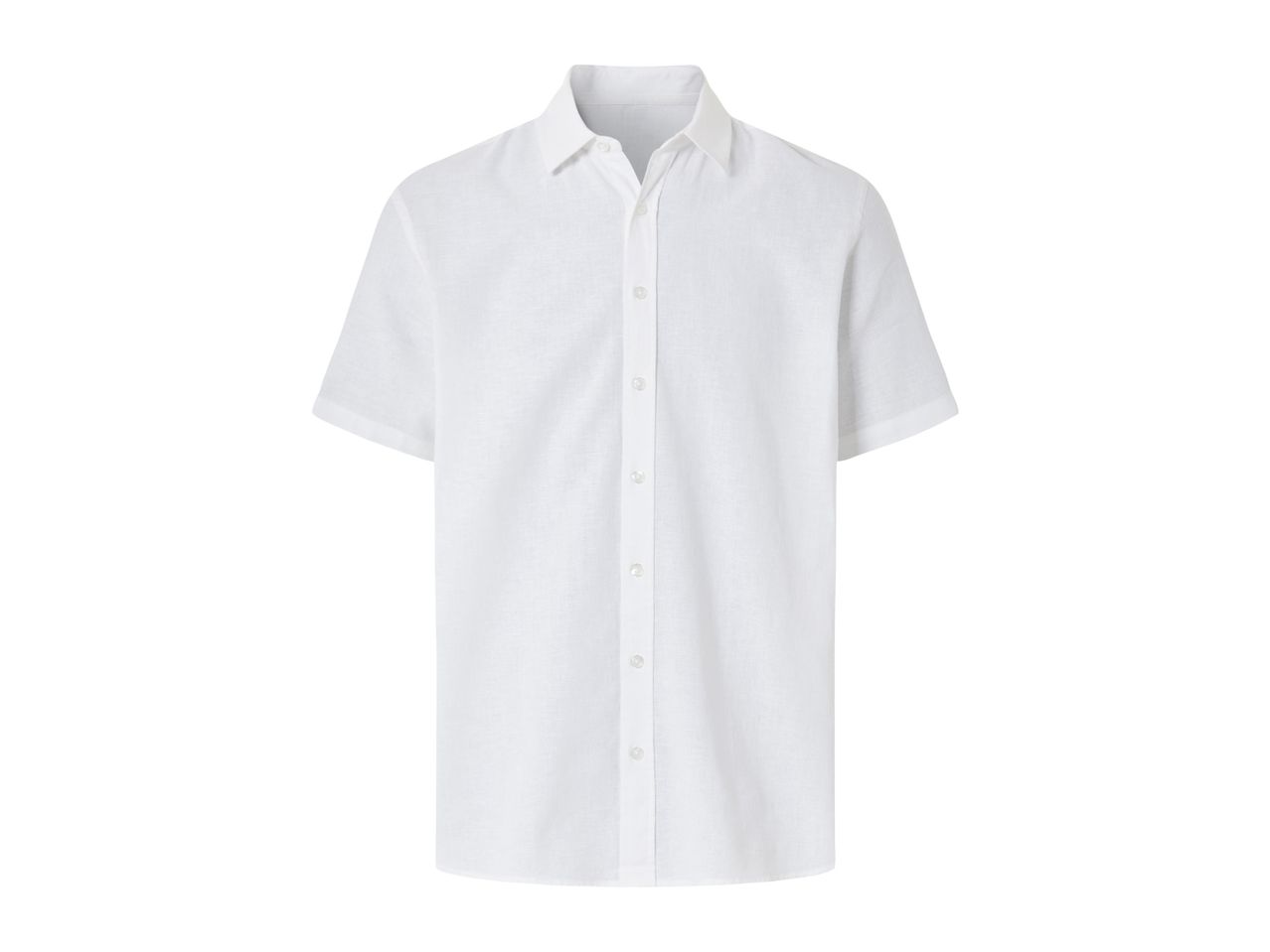 A white short-sleeved dress shirt.